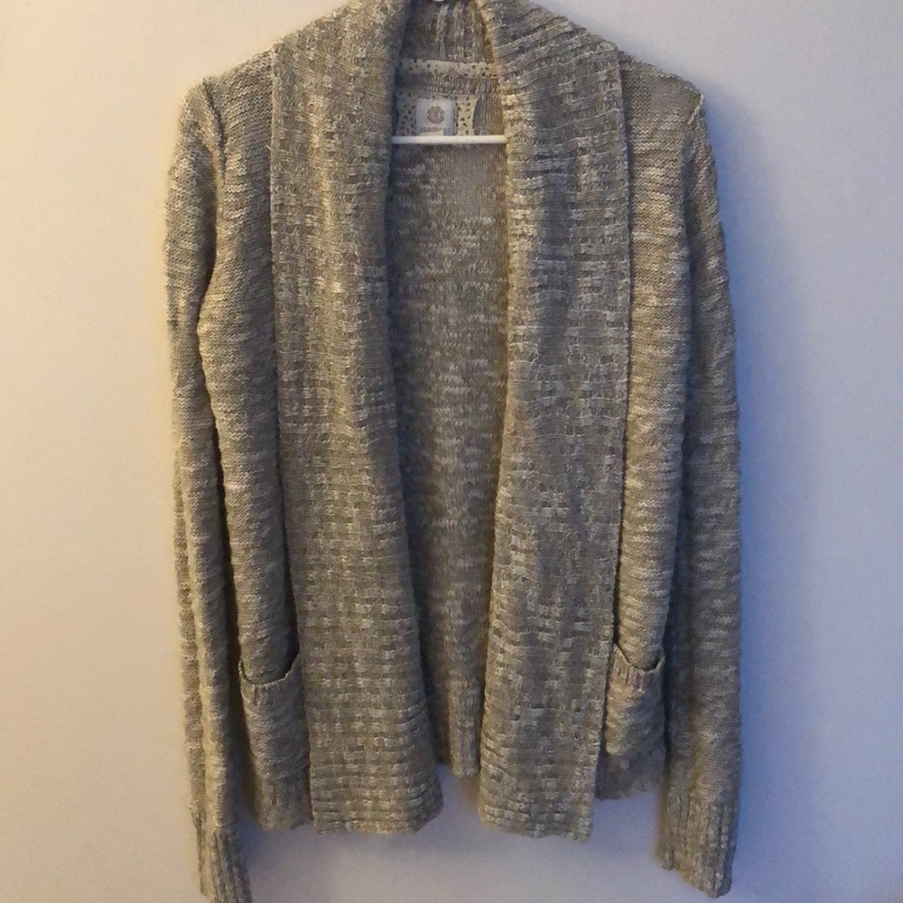 Gray knit cardigan
